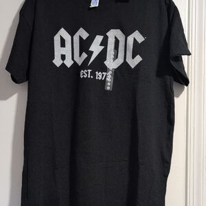 AC/DC Black Tee with White Logo